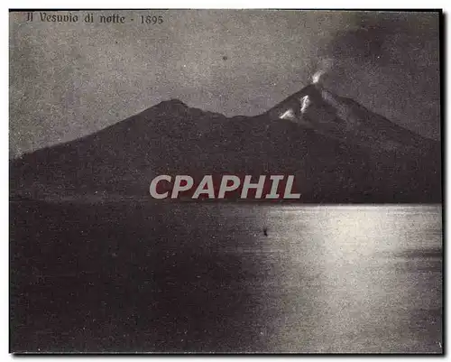 Ansichtskarte AK Volcan Il Vesuvio di notte 1895