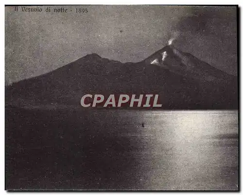 Cartes postales Volcan Il Vesuvio di notte 1895