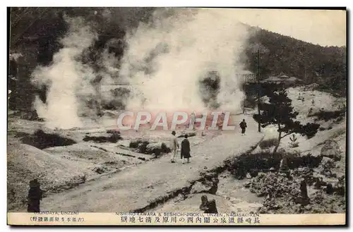 Cartes postales Volcan Japon Nippon Hondaya Unzen Nishi no Kawara Seshichi Jigoku Nagashi Ken