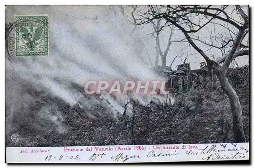 Cartes postales Volcan Eruzione del Vesuvio Aprile 1906 Un torrente di lava