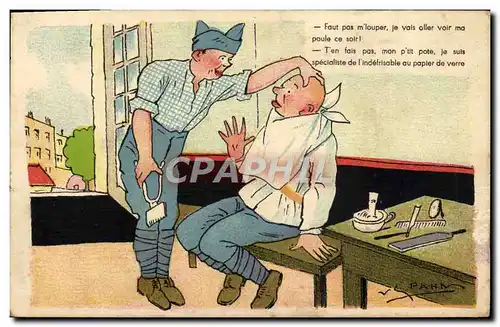 Cartes postales Militaria Coiffeur Perruquier