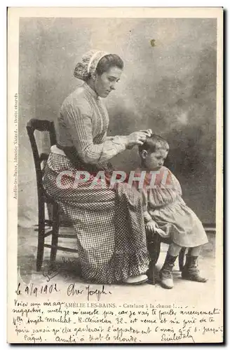 Cartes postales Amelie les Bains Catalane a la chasse Coiffeur Perruquier