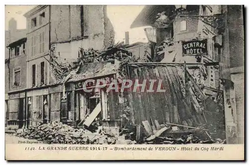 Ansichtskarte AK Militaria Coiffeur Perruquier Bombardement de Verdun Hotel du Coq Hardi