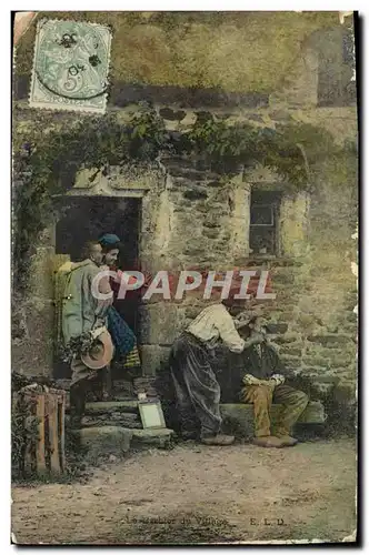 Cartes postales Coiffeur Perruquier le barbier du village