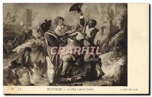 Ansichtskarte AK Watteau Le plat a barbe Lillois Musee de Lille Coiffeur Perruquier