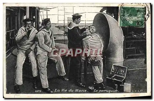 Cartes postales Militaria Coiffeur Perruquier La vie du marin