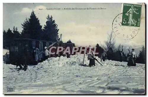 Cartes postales Sports d&#39hiver Ski Arrivee des skieurs sur le plateau du Revar Train