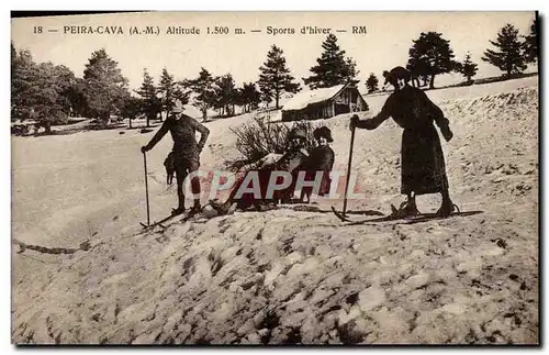 Ansichtskarte AK Sports d&#39hiver Ski Peira Cava Luge