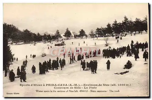 Ansichtskarte AK Sports d&#39hiver Ski Peira Cava Environs de Nice Concours de skis La piste