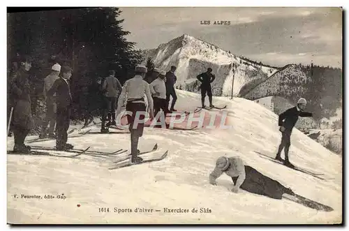 Ansichtskarte AK Sports d&#39hiver Ski Exercices Les Alpes