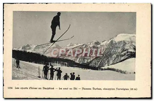 Cartes postales Sports d&#39hiver Ski Dauphine Le saut en ski Hansen Durban Champion norvegien