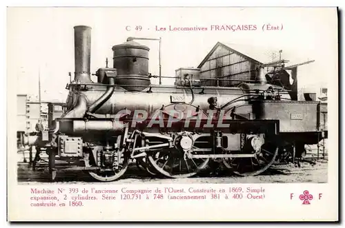 Ansichtskarte AK Train Locomotive Machine 393 de l&#39ancienne compagnie de l&#39Ouest