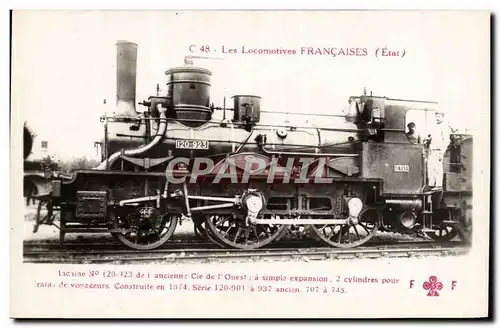 Ansichtskarte AK Train Locomotive Machine 120 923 de l&#39ancienne Cie de l&#39Ouest