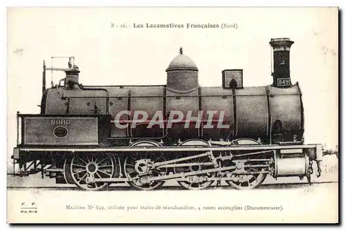 Cartes postales Train Locomotive Machine 849 pour trains de marchandises