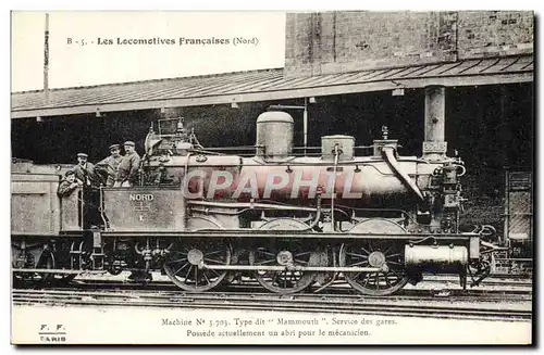 Ansichtskarte AK Train Locomotive Machine 3 703 Mammouth Service des gares