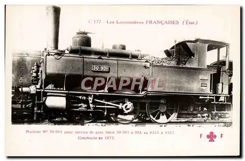 Cartes postales Train Locomotive Machine 30 901 pour service de gare