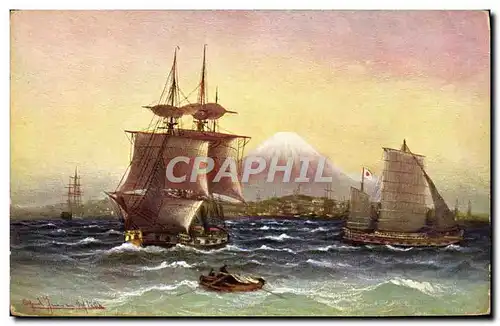 Cartes postales Bateau voilier Yokohama Harbour Volcan