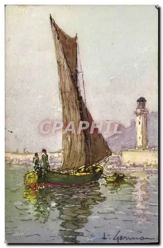 Cartes postales Bateau voilier Phare