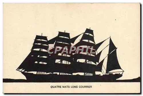 Cartes postales Bateau voilier Quatre mats long courrier