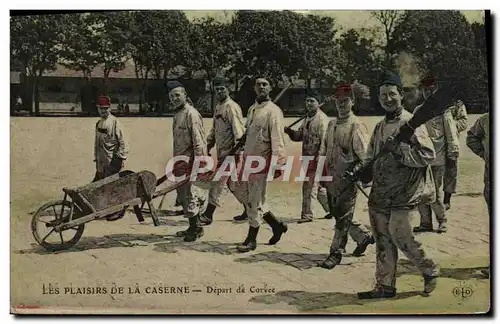 Cartes postales Militaria Plaisirs de la caserne Depart de corvee