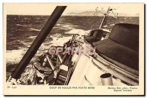 Cartes postales Bateau Coup de roulis par forte brise