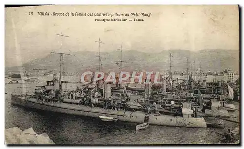 Cartes postales Bateau Touln Groupe de la flotille des contre torpilleurs au petit rang