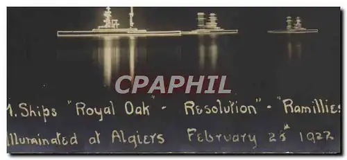 Cartes postales Bateau HM Ships Roayla oak Resolution Ramillies Algiers 1922