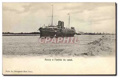 Cartes postales Bateau Persia a l'entree du canal