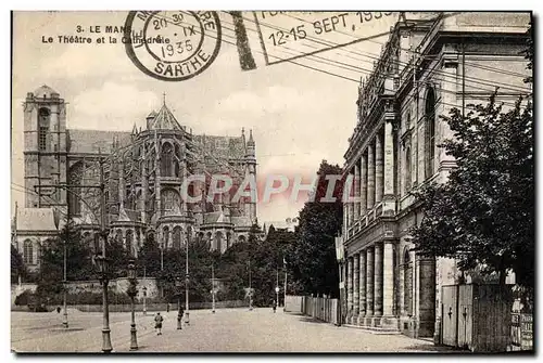 Cartes postales Le Mans Le Theatre et la cathedrale