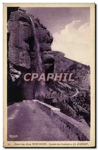 Cartes postales Route des Alpes Nice Digne Cascade des Scafarels