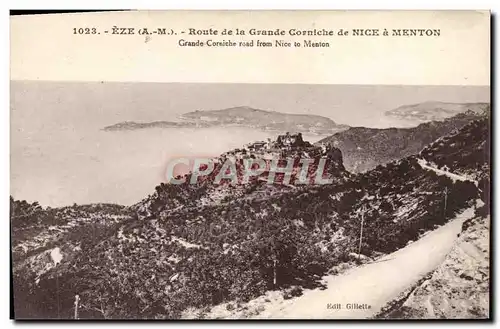 Cartes postales Eze Route de la grande corniche de Nice a Menton