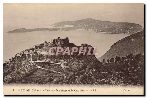 Cartes postales Eze Vue Sur le Village et le Cap Ferrat