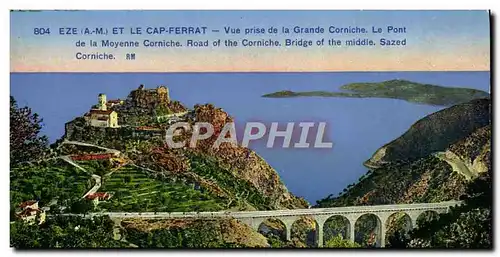 Ansichtskarte AK Eze Et Le Cap Ferrat Vue Prise de la Grande Corniche Le pont de la moyenne corniche