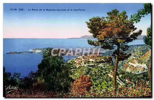 Ansichtskarte AK Eze La Route de la Moyenne Corniche et le Cap Ferrat