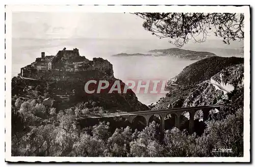 Ansichtskarte AK Eze Le vieux village le viaduc la Moyenne corniche et le Cap Ferrat