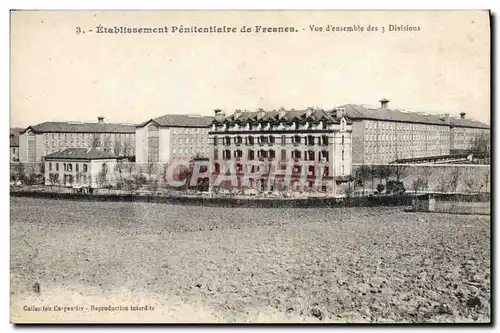 Ansichtskarte AK Etablissement Penitentiaire de Fresnes Vue d&#39ensemble des 3 divisions Prison