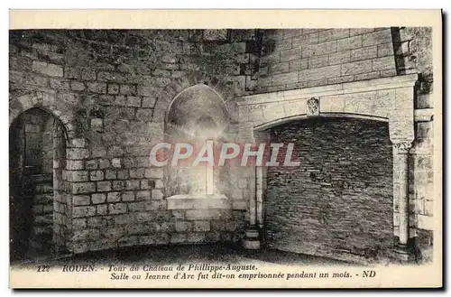 Cartes postales Rouen Tour du Chateau de Phillippe Auguste Salle ou Jeanne d&#39Arc fut emprisonnee