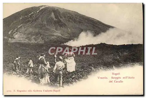 Cartes postales Volcan Napoli Vesuvio Scoppio nell Atrio del Cavallo
