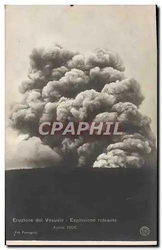 Ansichtskarte AK Volcan Eruzione del Vesuvio Esplosione roteante Aprile 1906