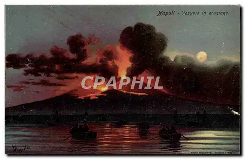 Ansichtskarte AK Volcan Napoli Vesuvio in eruzione