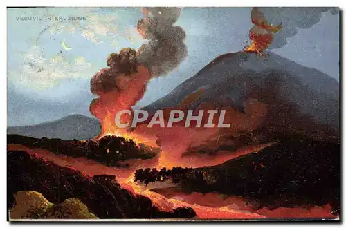 Ansichtskarte AK Volcan Vesuvio in eruzione