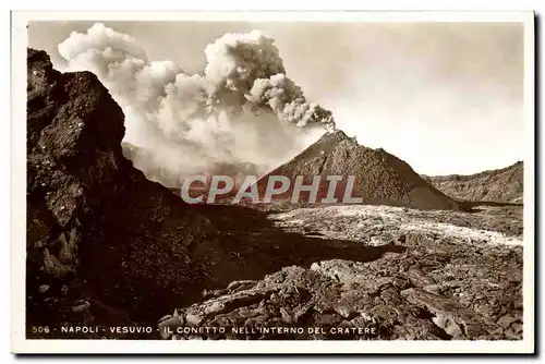 Ansichtskarte AK Volcan Napoli Vesuvio Il conetto nell interno del Cratere