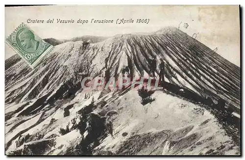 Ansichtskarte AK Volcan Cratere del Vesuvio dopo l&#39eruzione Aprile 1906
