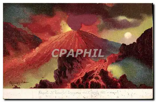 Cartes postales Volcan Napoli Il Vesuvio Eruzione del Aprile 1906