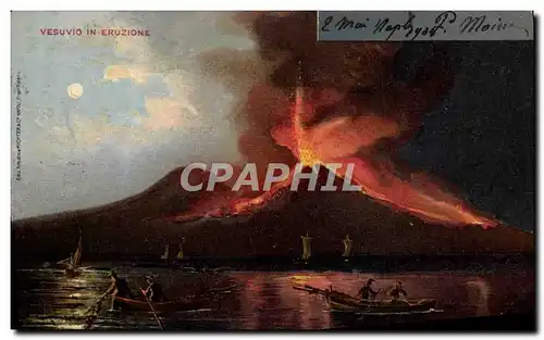 Cartes postales Volcan Vesuvio in eruzione