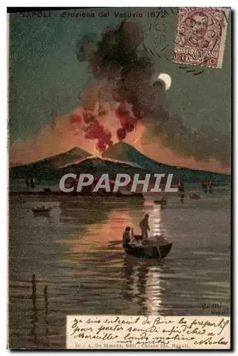 Cartes postales Volcan Napoli Eruzione del Vesuvio 1872