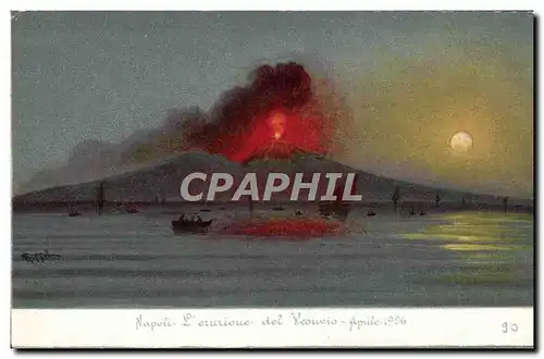 Cartes postales Volcan Napoli L&#39eruzione del Vesuvio Aprile 1906