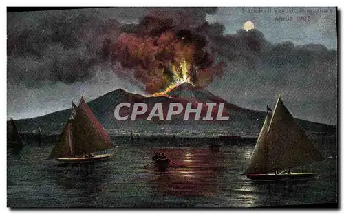 Cartes postales Volcan Napoli Il Vesuvio in eruzione Aprile 1906