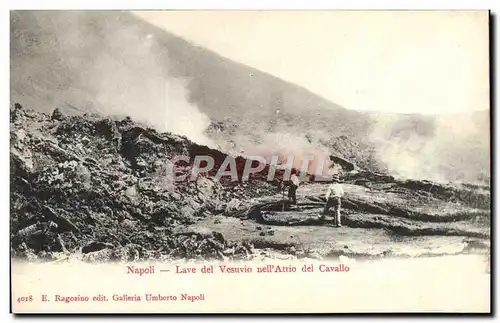 Ansichtskarte AK Volcan Napoli Lave del Vesuvio nell Atrio del Cavallo