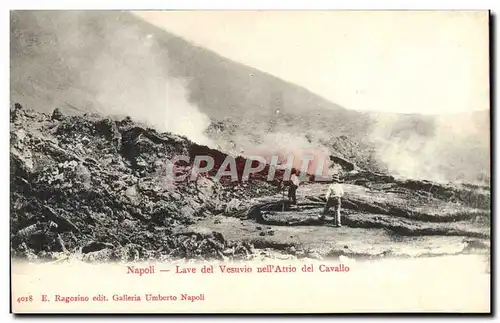 Cartes postales Volcan Napoli Lave del Vesuvio nell Atrio del Cavallo